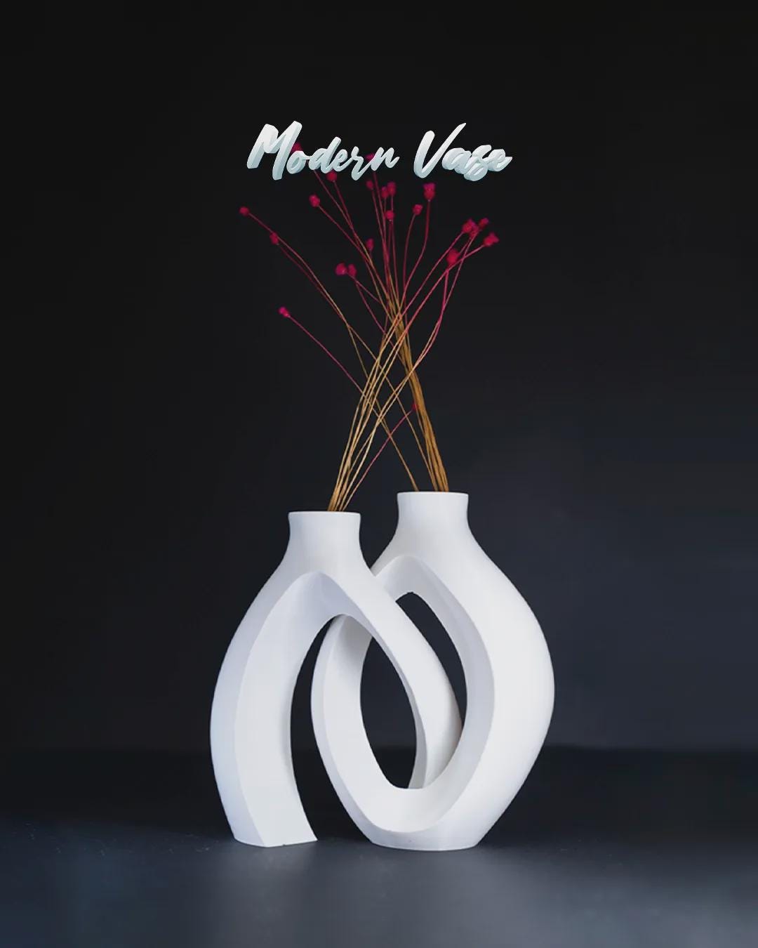 Arc Vase Set — Two Forms, One Harmony — Modern Eco Design in Biodegradable