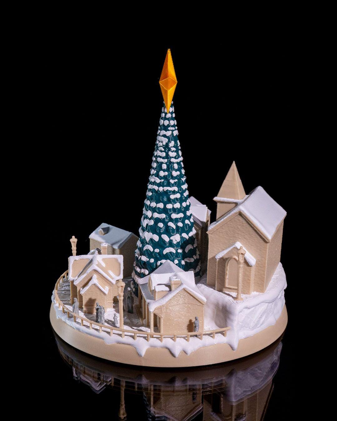 Snowy Christmas Village | Eco Friendly Holiday Decoration | Handmade Sustainable Christmas Scene
