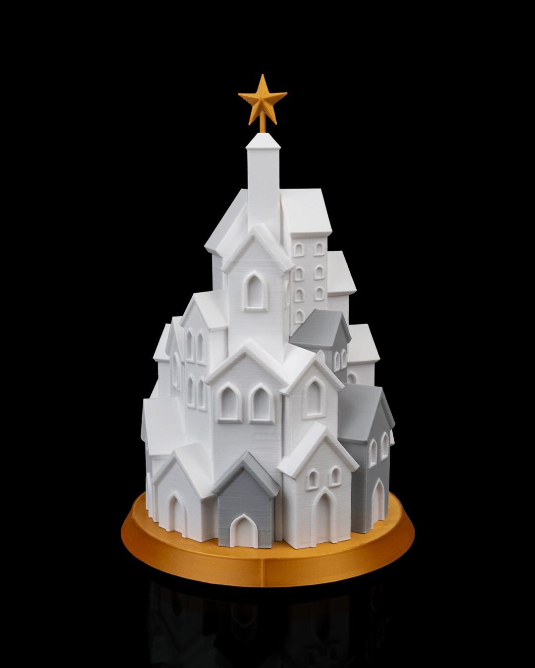 Winter Village Lamp – A Cozy Town Under the Star