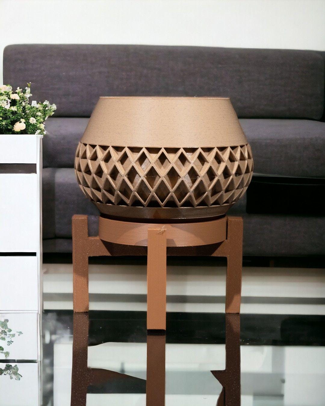 Terra Vase – Elegant Modern Geometric Pot with Stand | Eco Friendly Decor