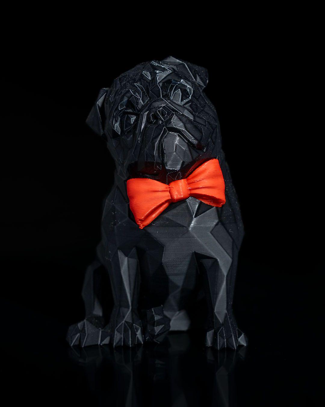 Pug with Bowtie – Printed Statue