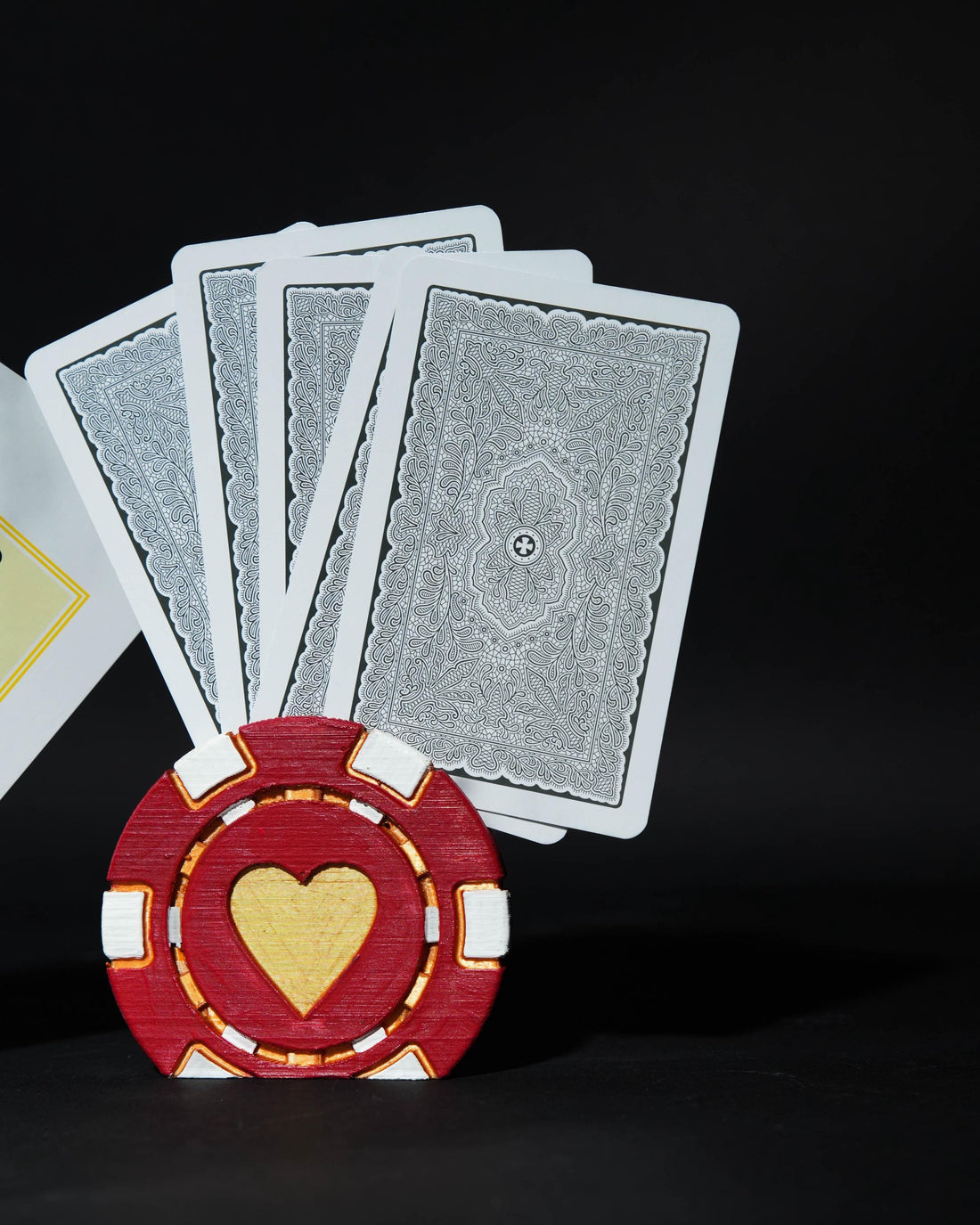 Hand Painted Poker Chip Card Holder | Customizable  Table Accessory