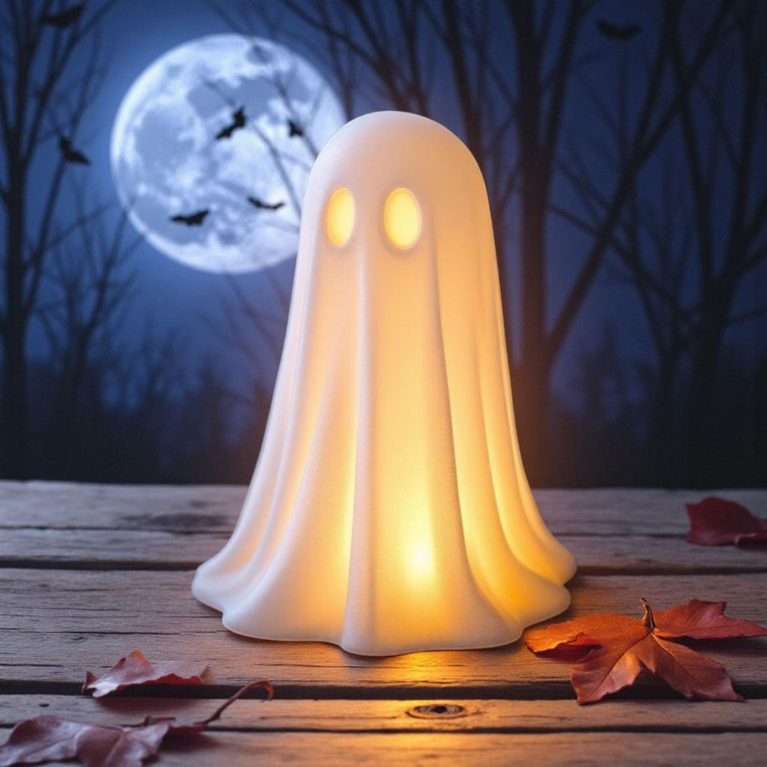 Cute Ghost LED Tealight Holder Minimalist Halloween Decor