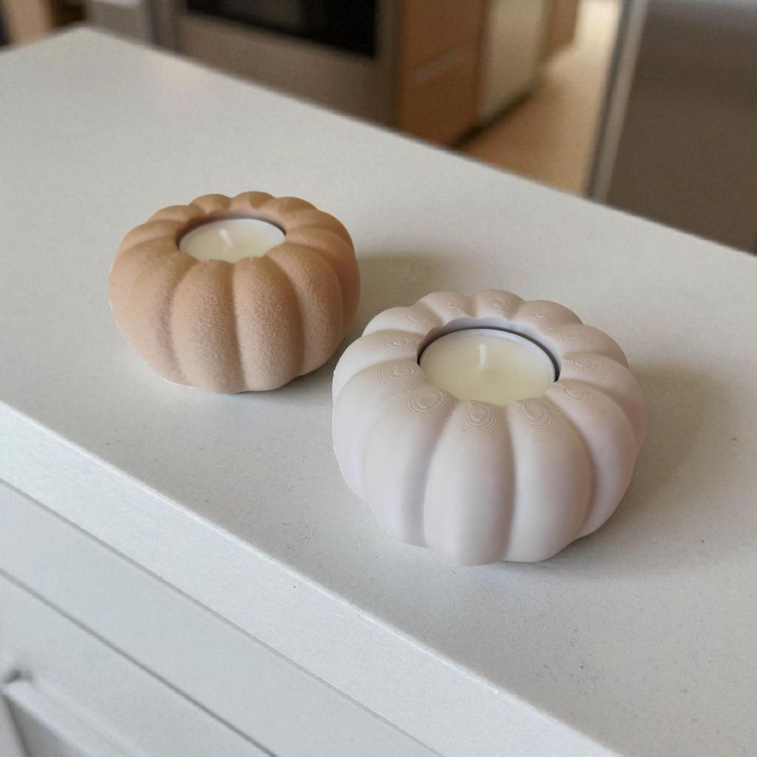 Autumn Pumpkin Tealight Holder • Cozy Fall Candle Decor • Handmade Eco Friendly Seasonal Decoration