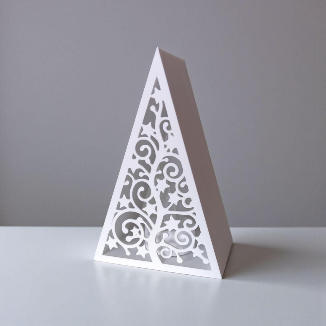 Minimalist Christmas Pyramid Lantern Tree Table Decor