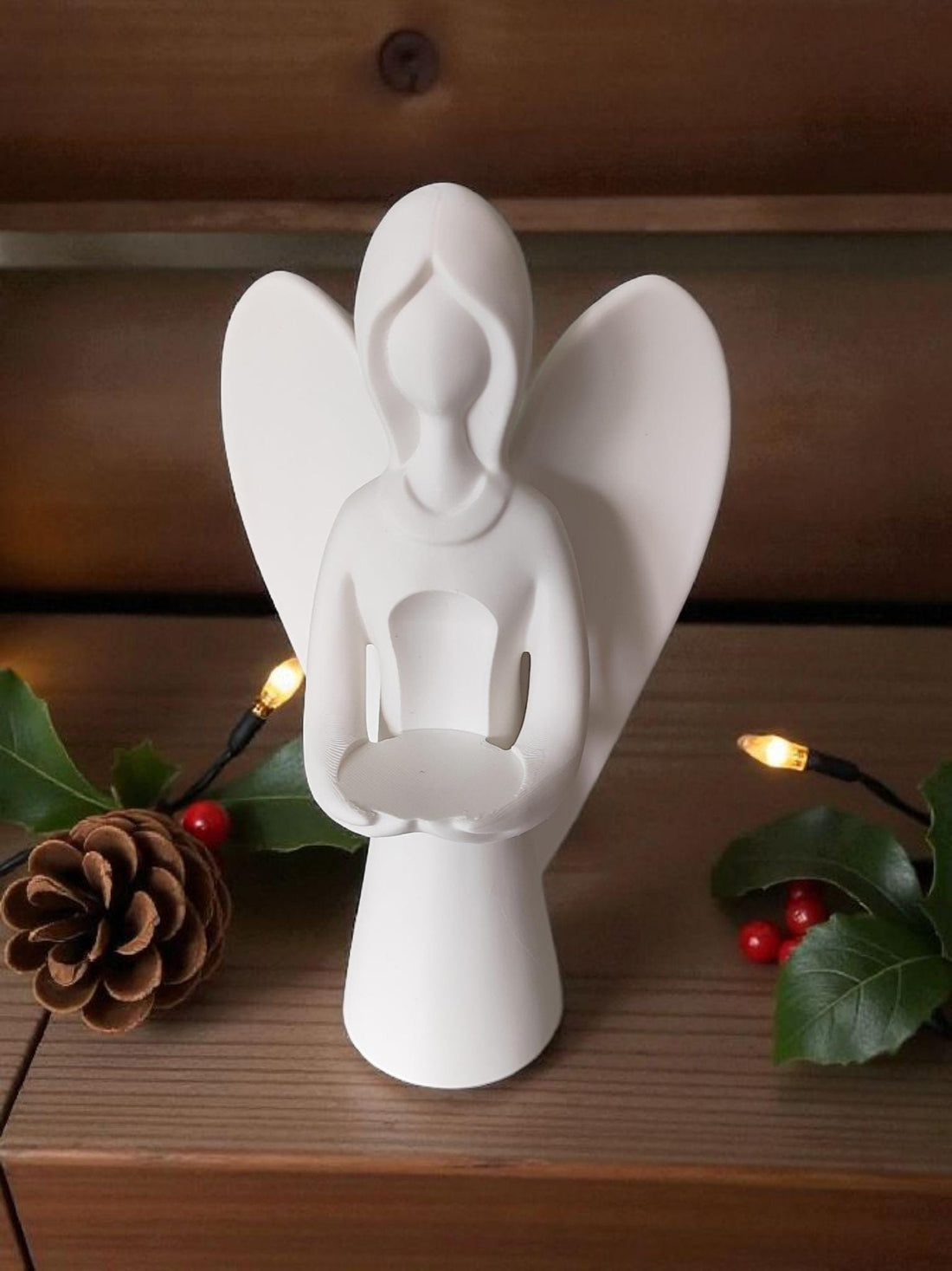 Minimalist Christmas Angel LED Tealight Holder Decor