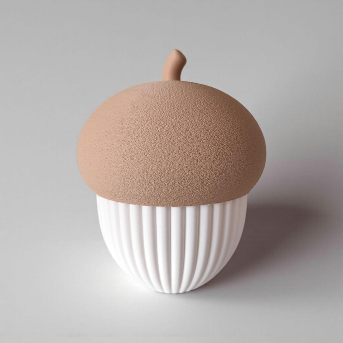 Modern Ribbed Acorn Container LED Tealight Fall Decor