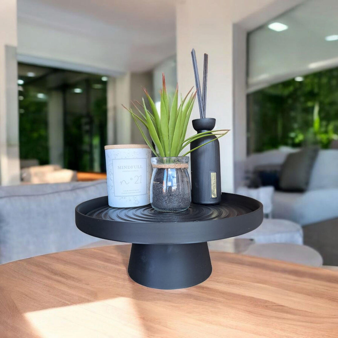 Swirl Decorative Tray with Stand • Modern Sculptural Home Decor • Handmade Eco Friendly Decorative Organizer