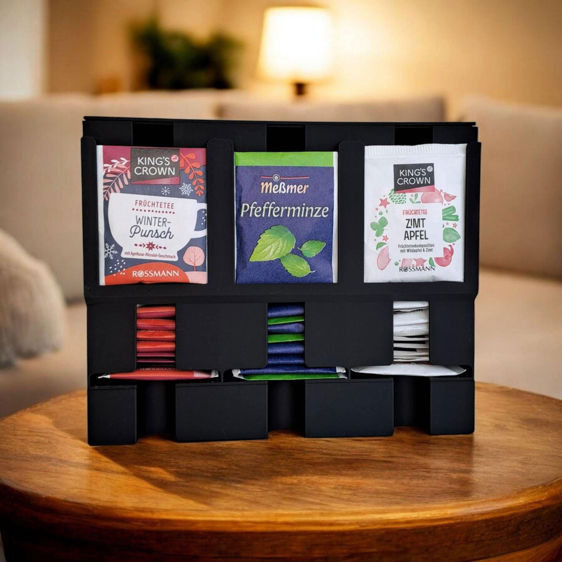 Modern Tea Bag Dispenser Organizer – Minimalist Counter Storage Tower
