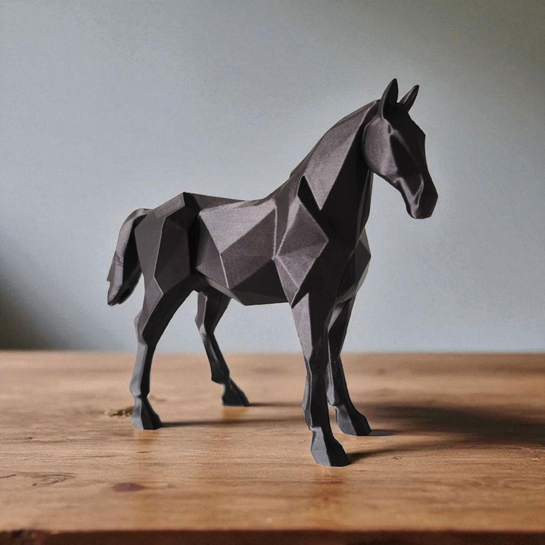 Low Poly Stallion Horse Sculpture Minimalist Home Decor