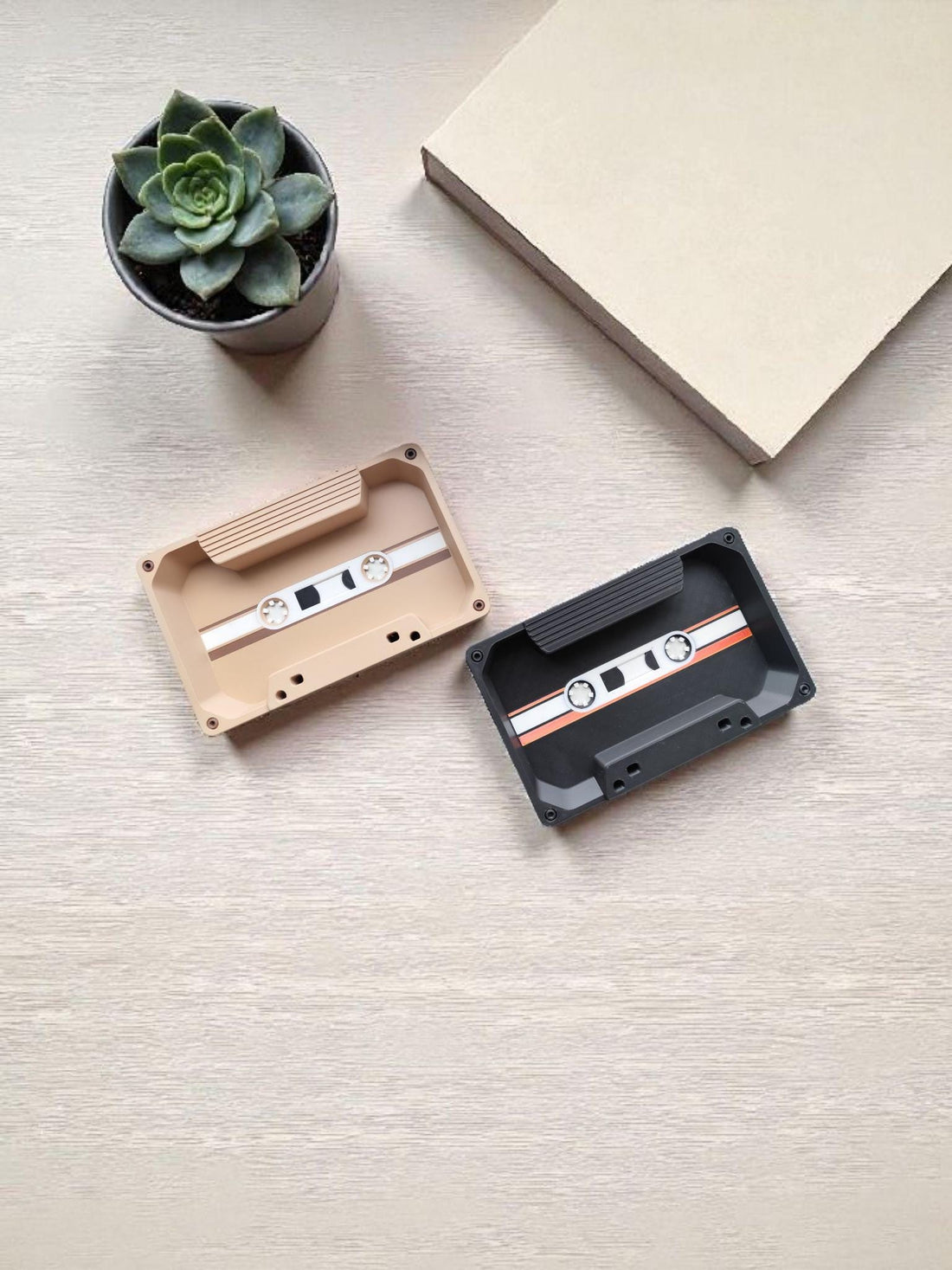 Retro Cassette Style Tray – Vintage Decorative Desk and Room Organizer