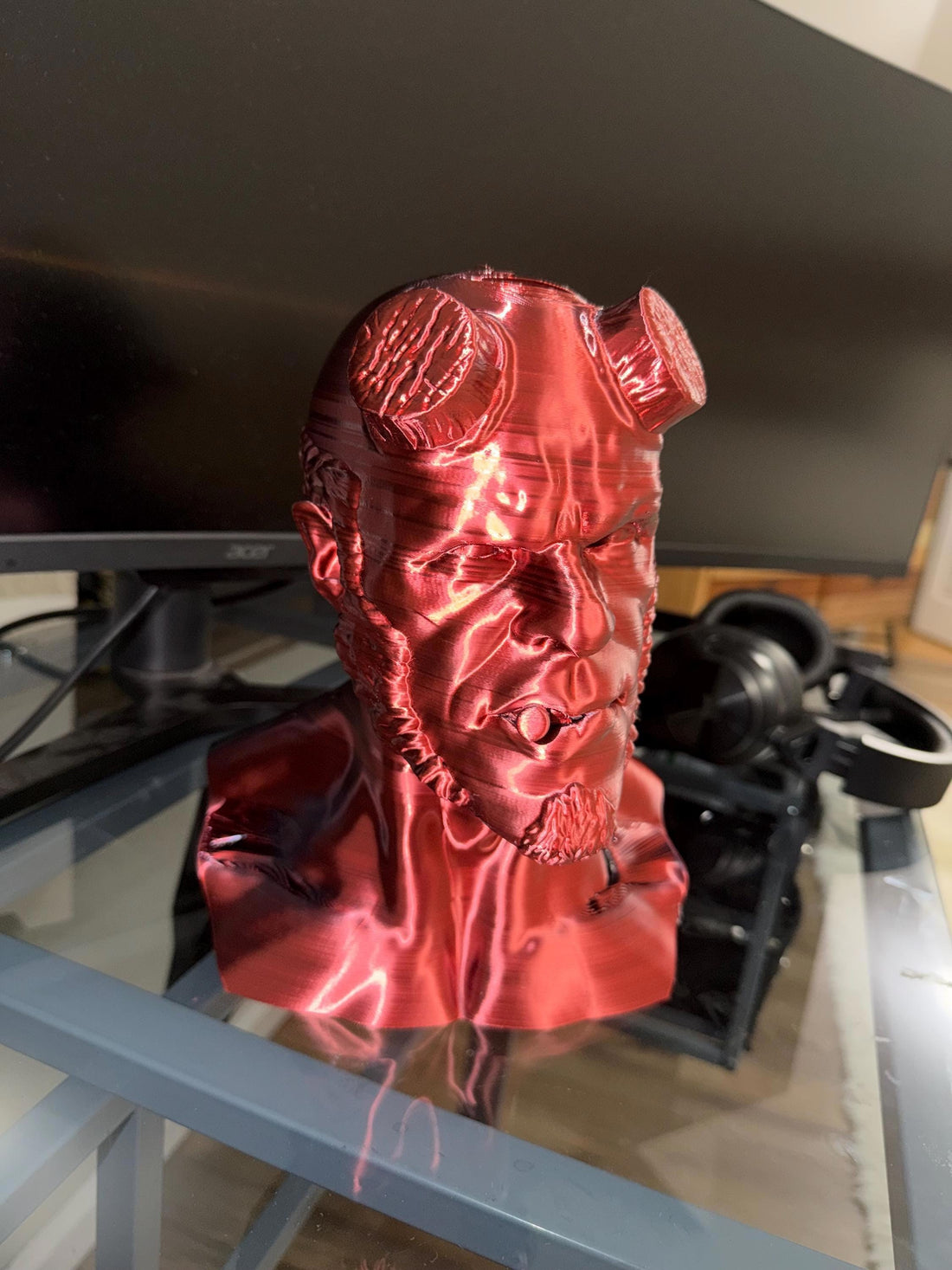 HellDemonboy Bust – Red Metallic Collector Statue