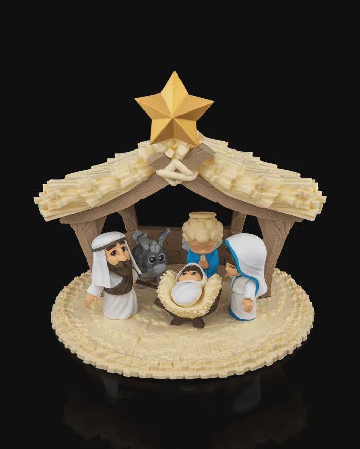 Nativity Stable Starry Hut Christmas Decor