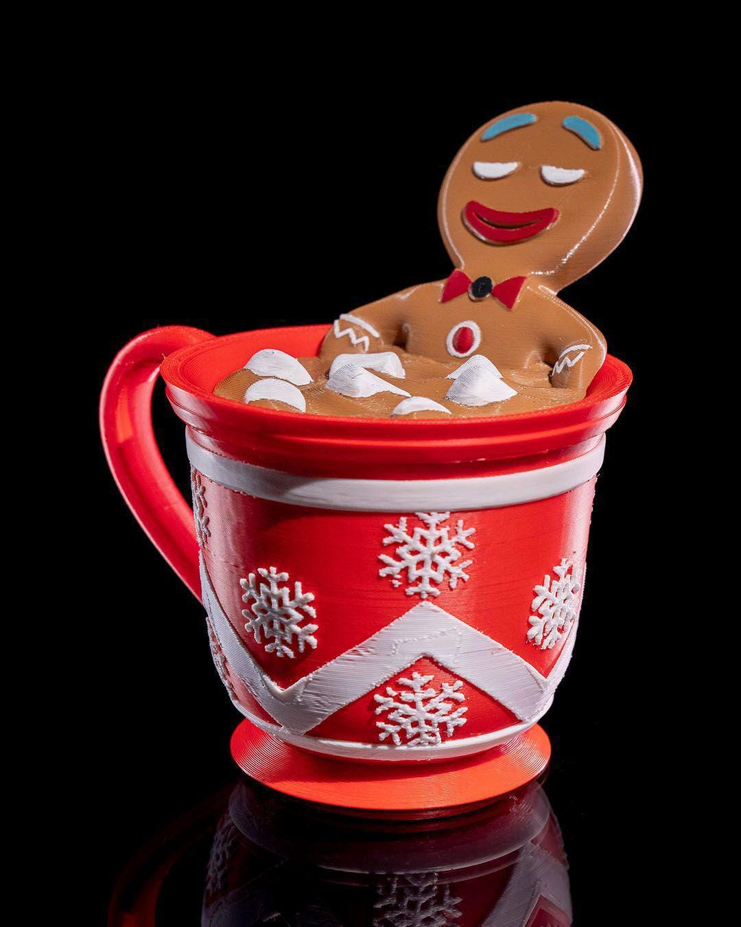 Gingerbread Hot Cocoa Lamp – Sweet Holiday Light Decor (Eco-Friendly Christmas Accent)
