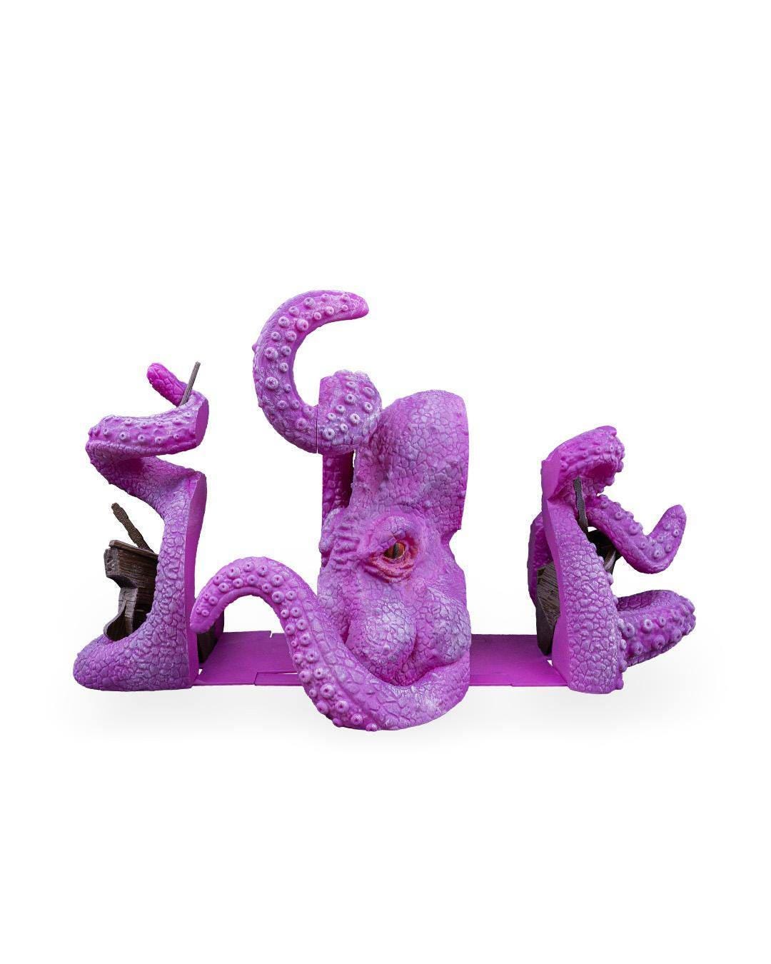 Kraken Bookend – Nautical Ocean Monster 3D Printed Shelf Decor