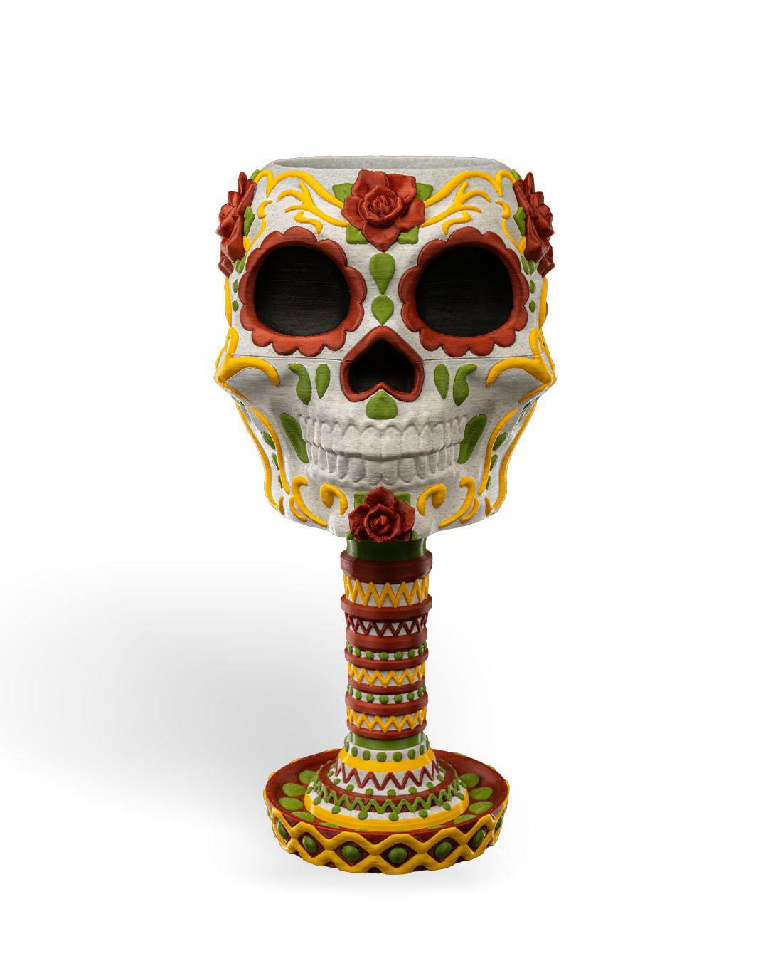Hand-Painted Skull Cup Holder – Gothic Drink Accessory & Halloween Home Decor
