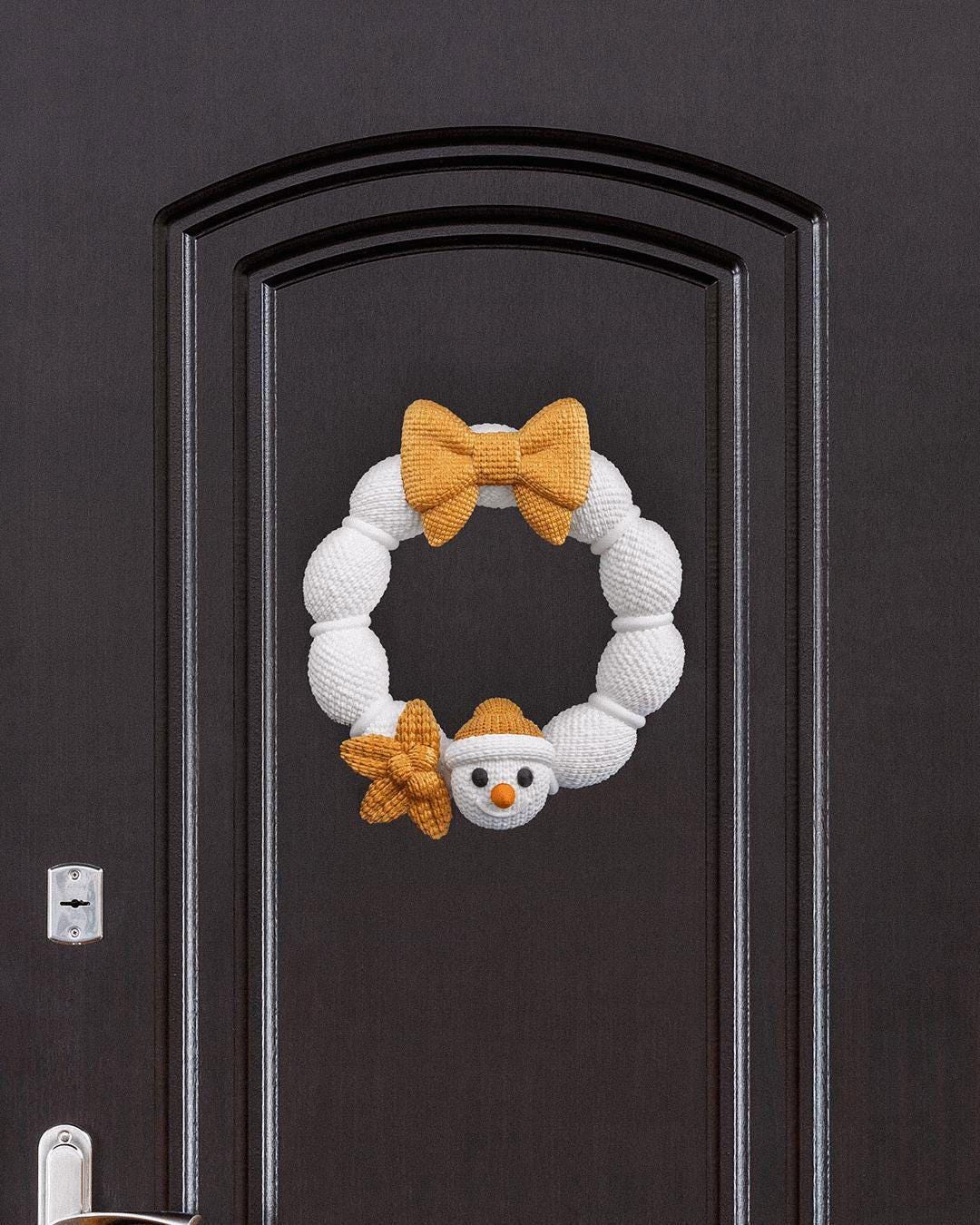 Snowman Winter Door Decor – Holiday Wall Art – Festive Christmas Decoration