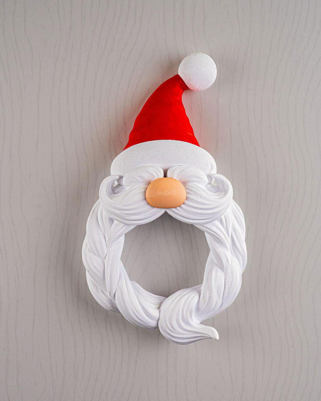 Santa Door Wreath – Handmade Christmas Front Door Decor