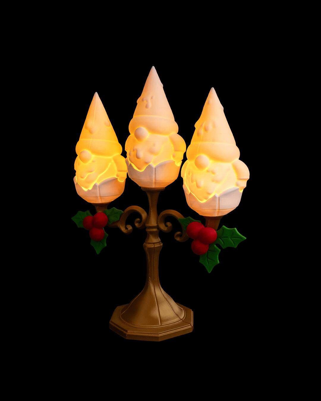 Christmas Gnome Lantern Team – Handmade LED Candle Holiday Decor