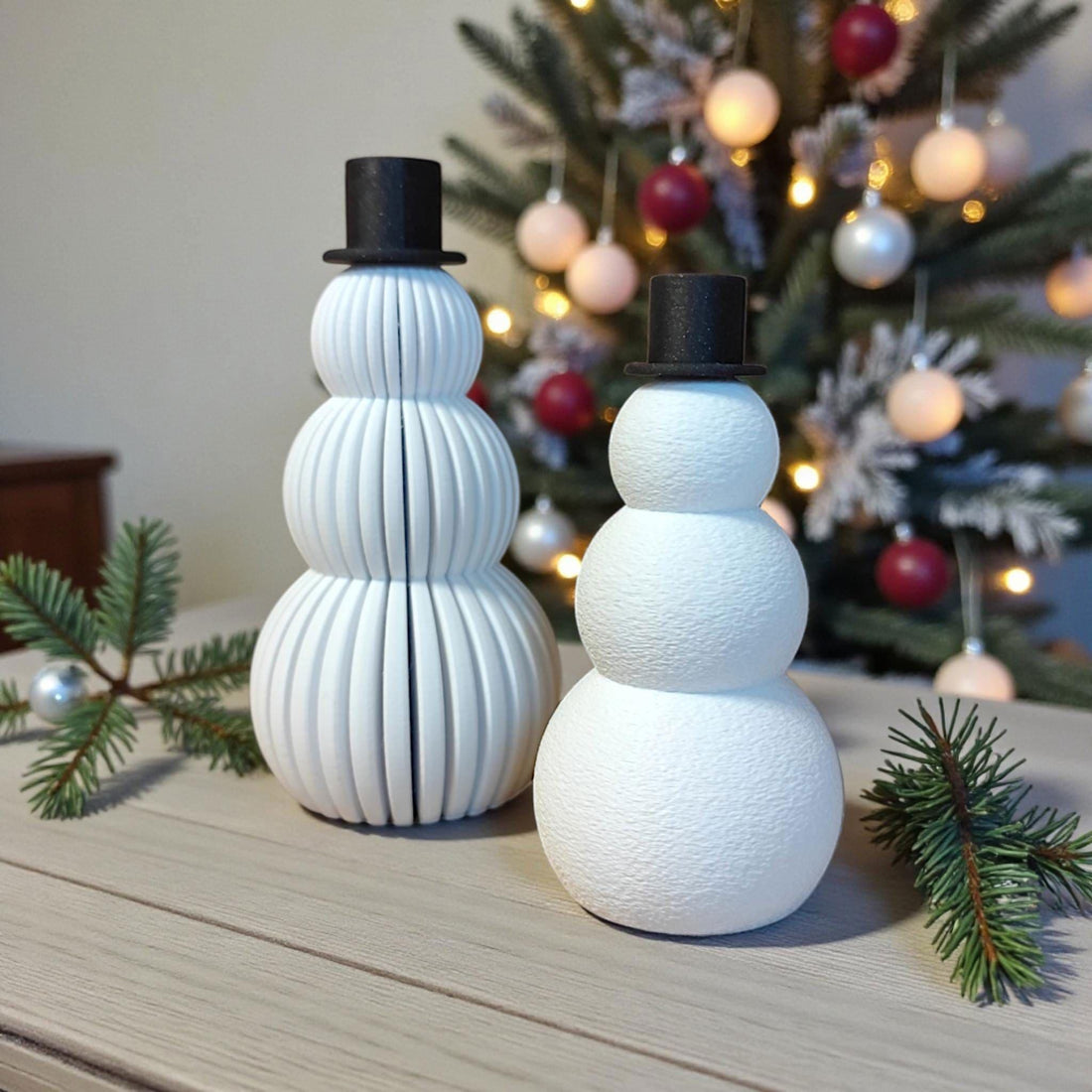 Minimalist Snowman Set Modern Christmas Winter Decor