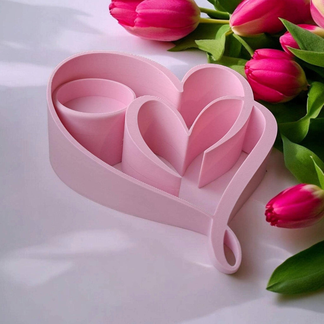 Two Hearts Tealight Holder | Romantic Candle Decor | Cozy Home Gift | Handmade Eco Friendly Decoration