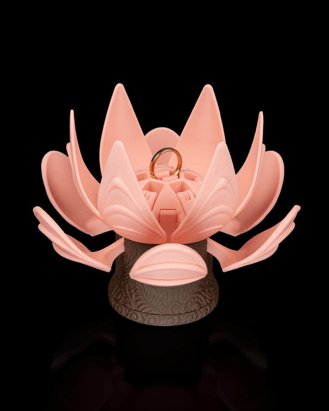3D Printed Lotus Ring Holder – Romantic Valentine's Gift