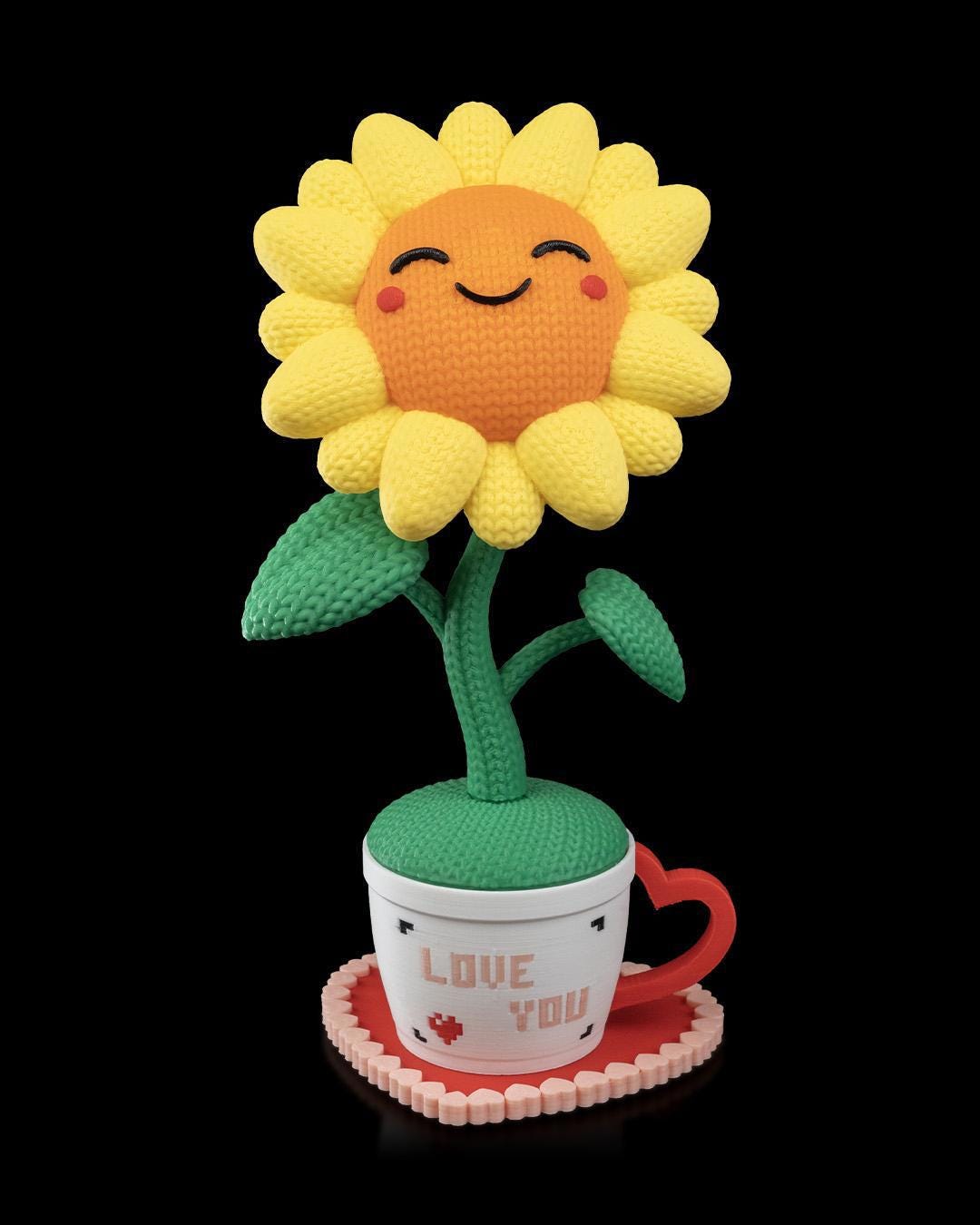 3D Printed Sunflower Statue – PLA Decor, Valentine's Gift