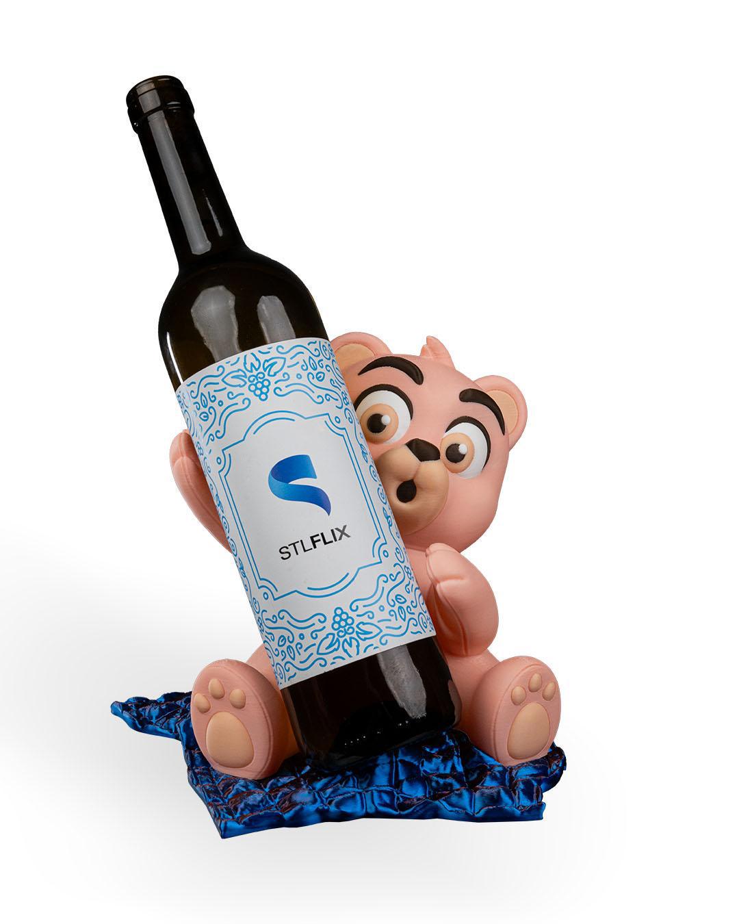3D Printed Bear Wine Bottle Holder | Romantic Decor