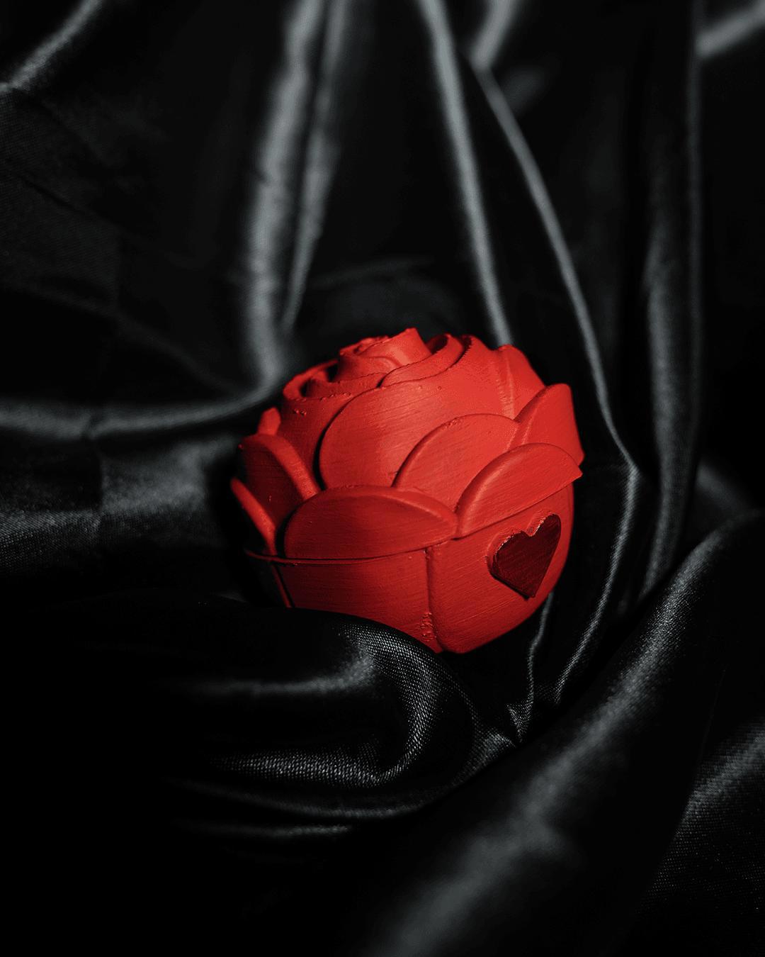 Engagement Ring Gift Box Rose Shape Romantic Proposal Box Handmade Eco Friendly PLA