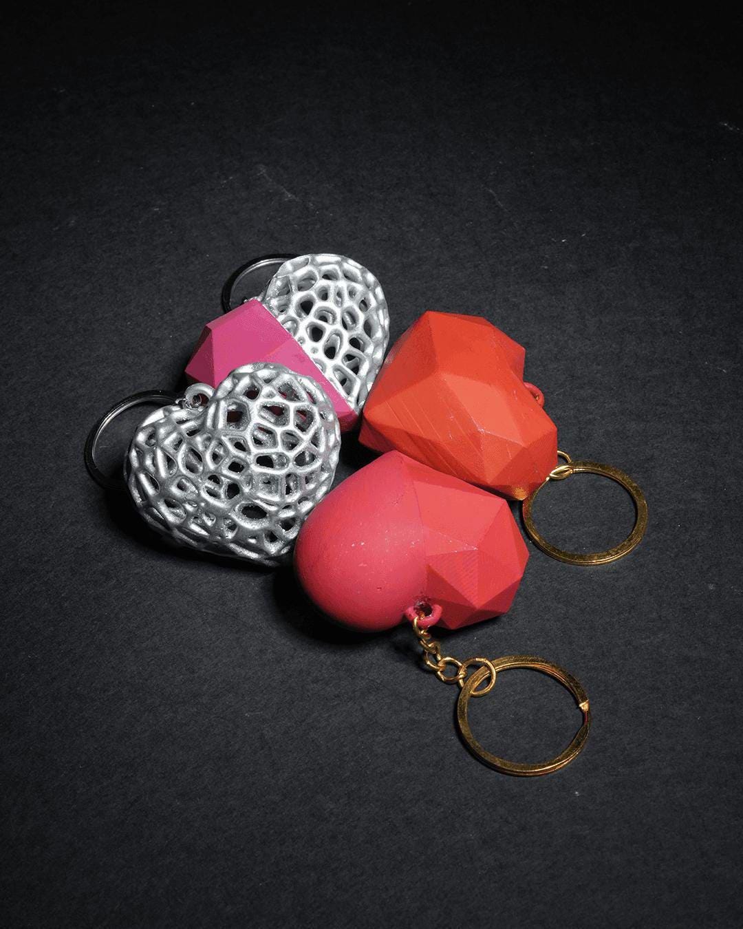 Layered Heart Pendant Set | Eco-Friendly PLA, Handmade Jewelry