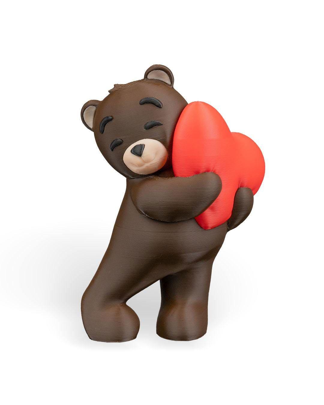 Teddy Bear Hugging Heart – Romantic Keepsake Gift