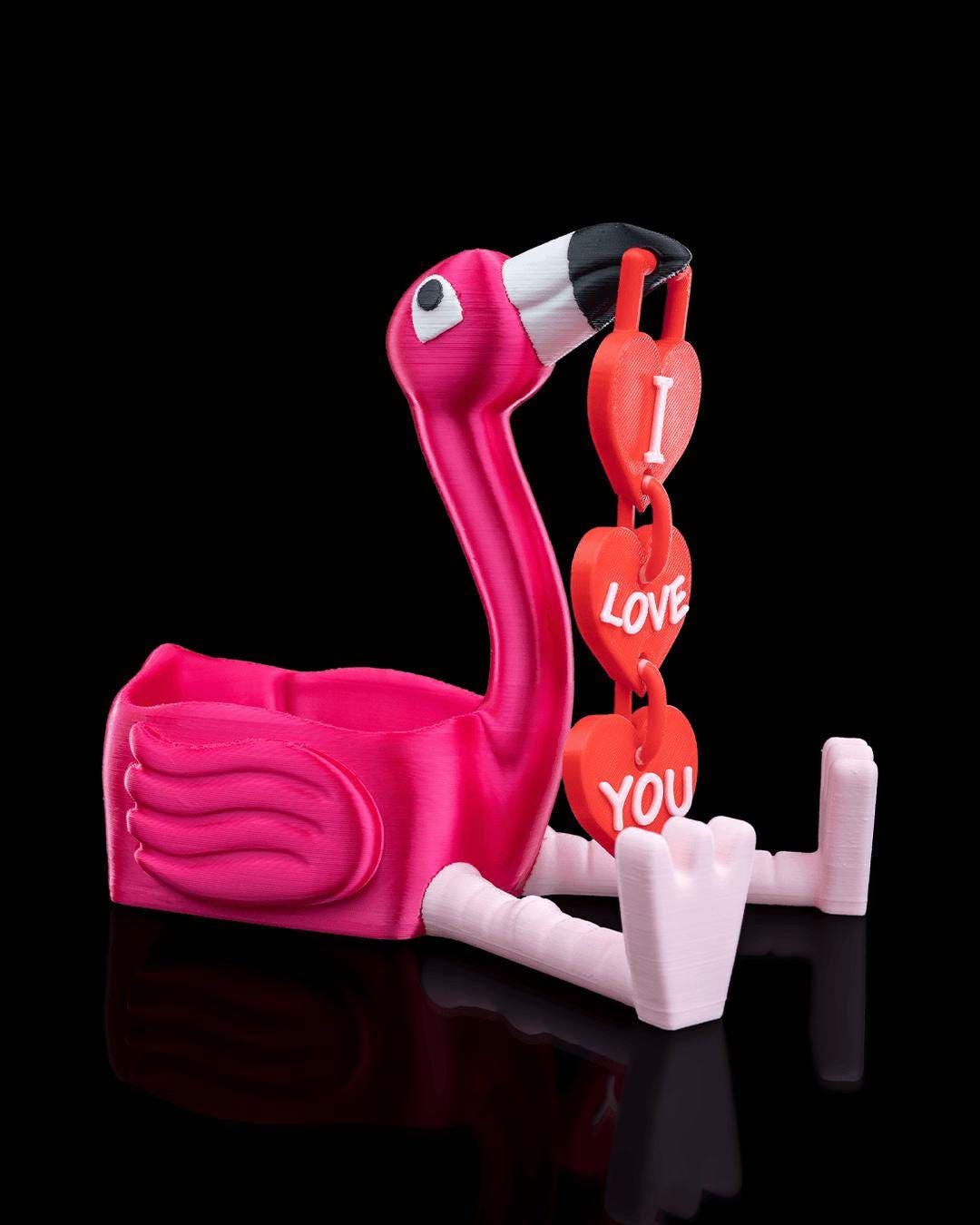 Handmade Flamingo Couple Figurine | Eco-Friendly PLA Love Decor