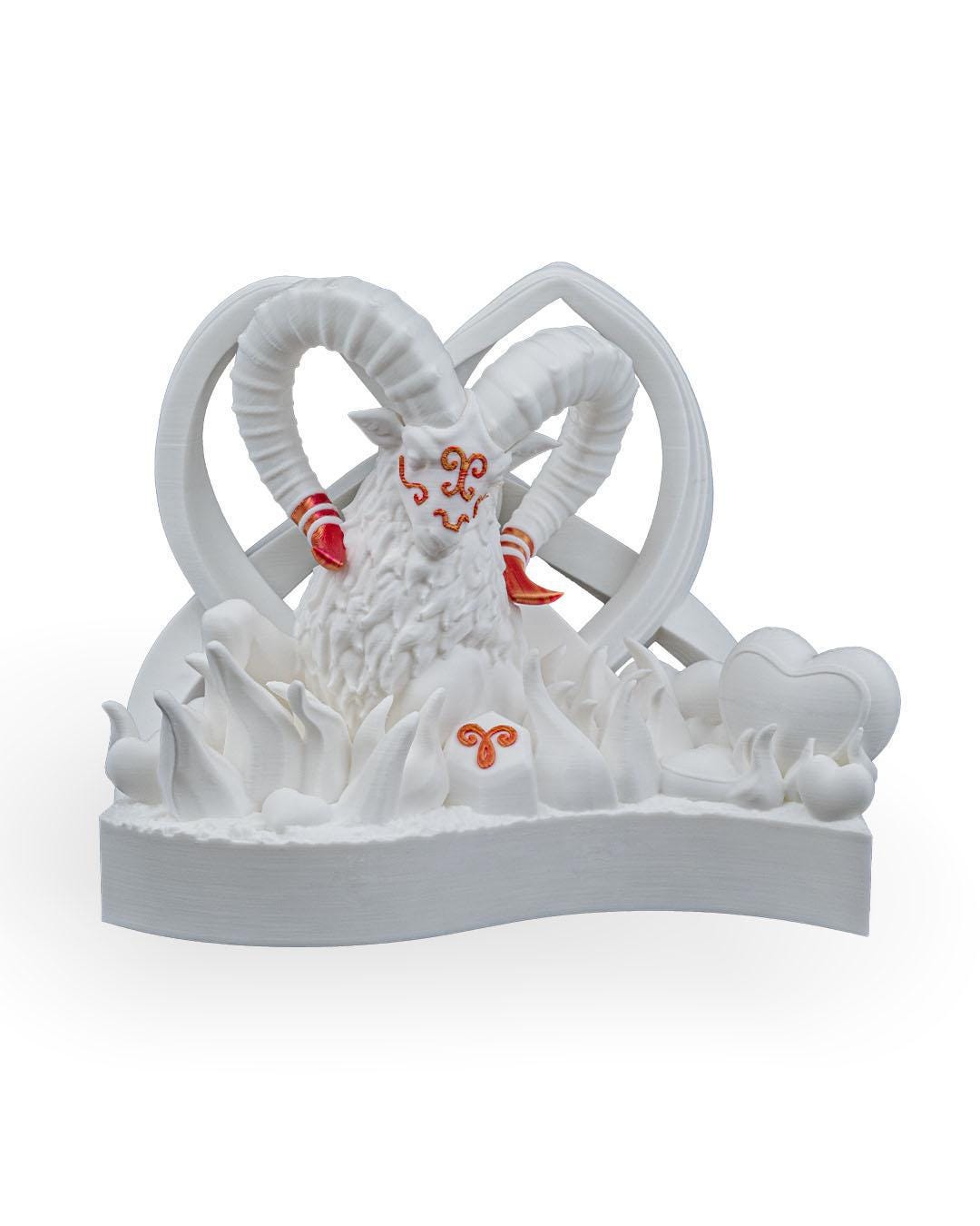 Zodiac Aries Figurine Heart Sculpture | Handmade Eco Friendly PLA Home Decor Gift
