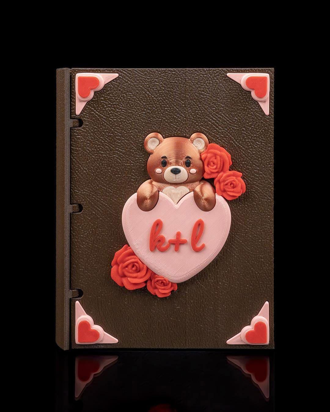 Bear Shaped Heart Memory Holder Romantic Decor