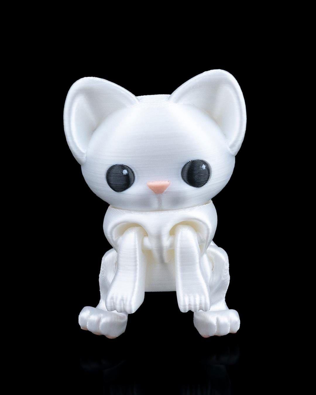Curious Cat Figurine Handmade Home Decor Gift