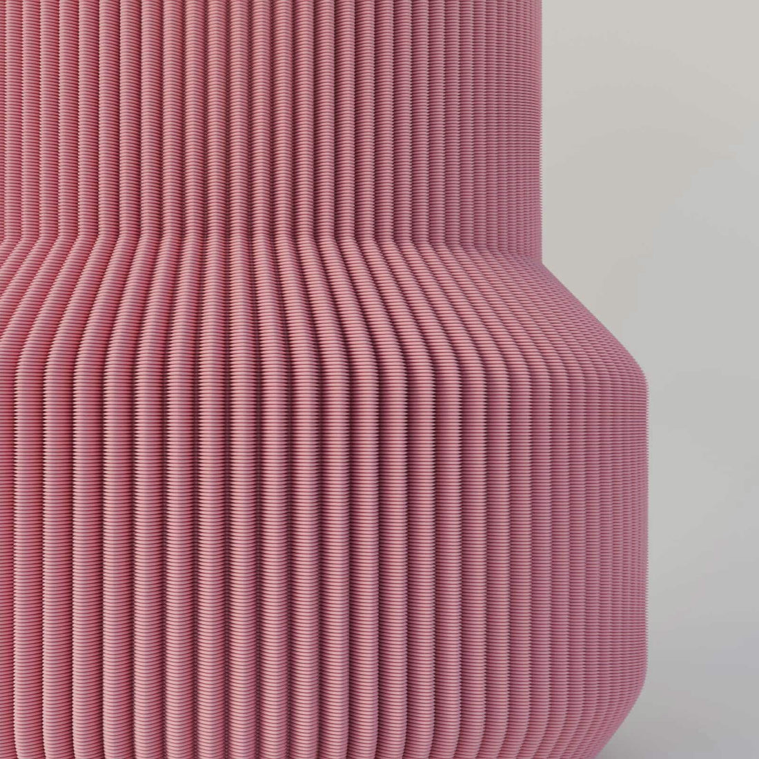 Modern Minimalist Vase | Pink Ribbed Vase | 3D Printed Home Decor | Scandinavian Style Decorative