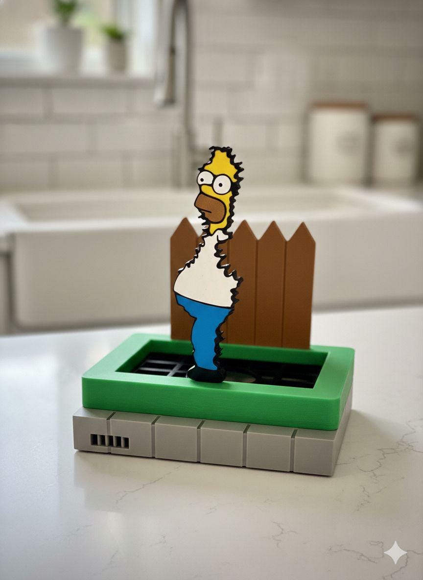 Funny Kitchen Sponge Holder | 3D Printed Sink Organizer | Cartoon Style Dish Sponge Stand | Eco Friendly PLA Decor