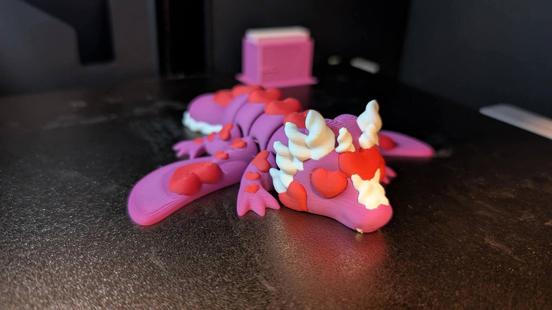 Valentine Dragon – Articulated Heart Dragon, Romantic Fantasy Decor