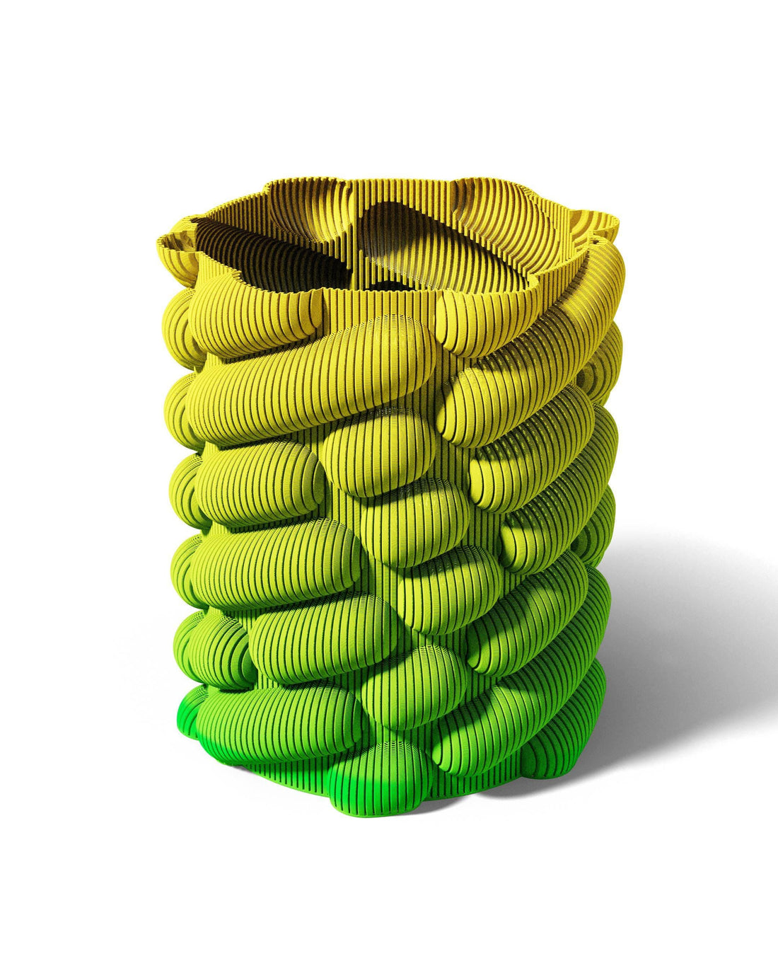 Layered Sculptural Vase 3D Printed Modern Design Textured Vase Contemporary Home Decor