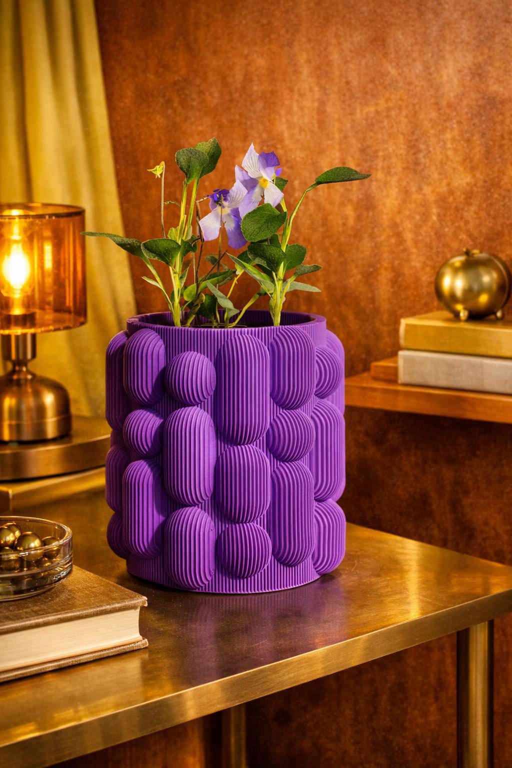 Layered Sculptural Vase 3D Printed Modern Textured Vase Contemporary Home Decor