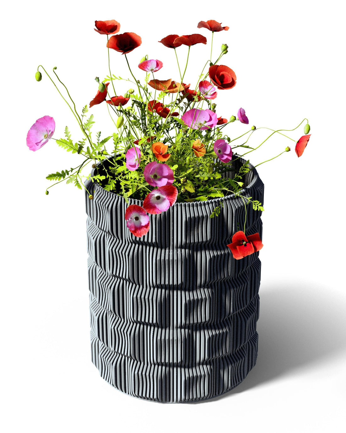 3D Printed Vase | Modern Cylindrical Sculptural Art Decor