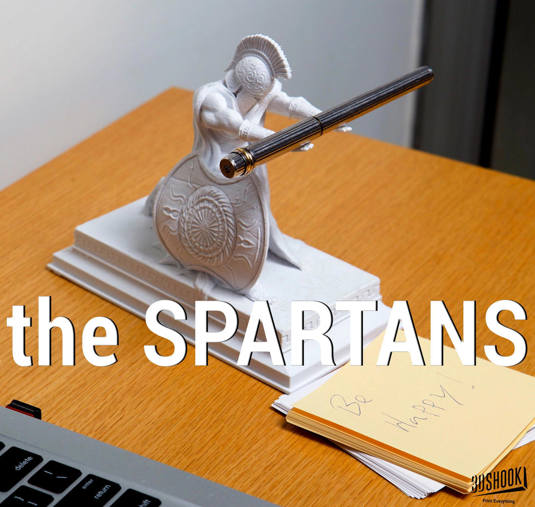 Spartans Holder – Warrior Desk Stand, Minimal Historical Decor