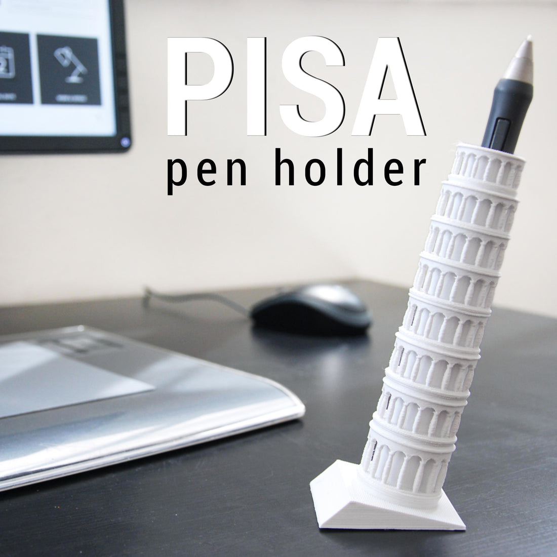 Pisa Pen Holder – Leaning Tower Desk Organizer Decor