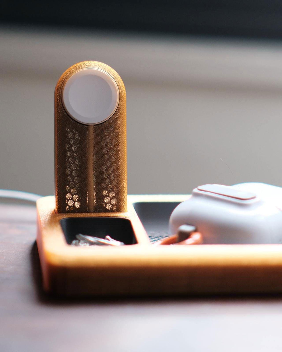 Translucent Apple Watch Charger Dock – Modern Desk Charging Tray