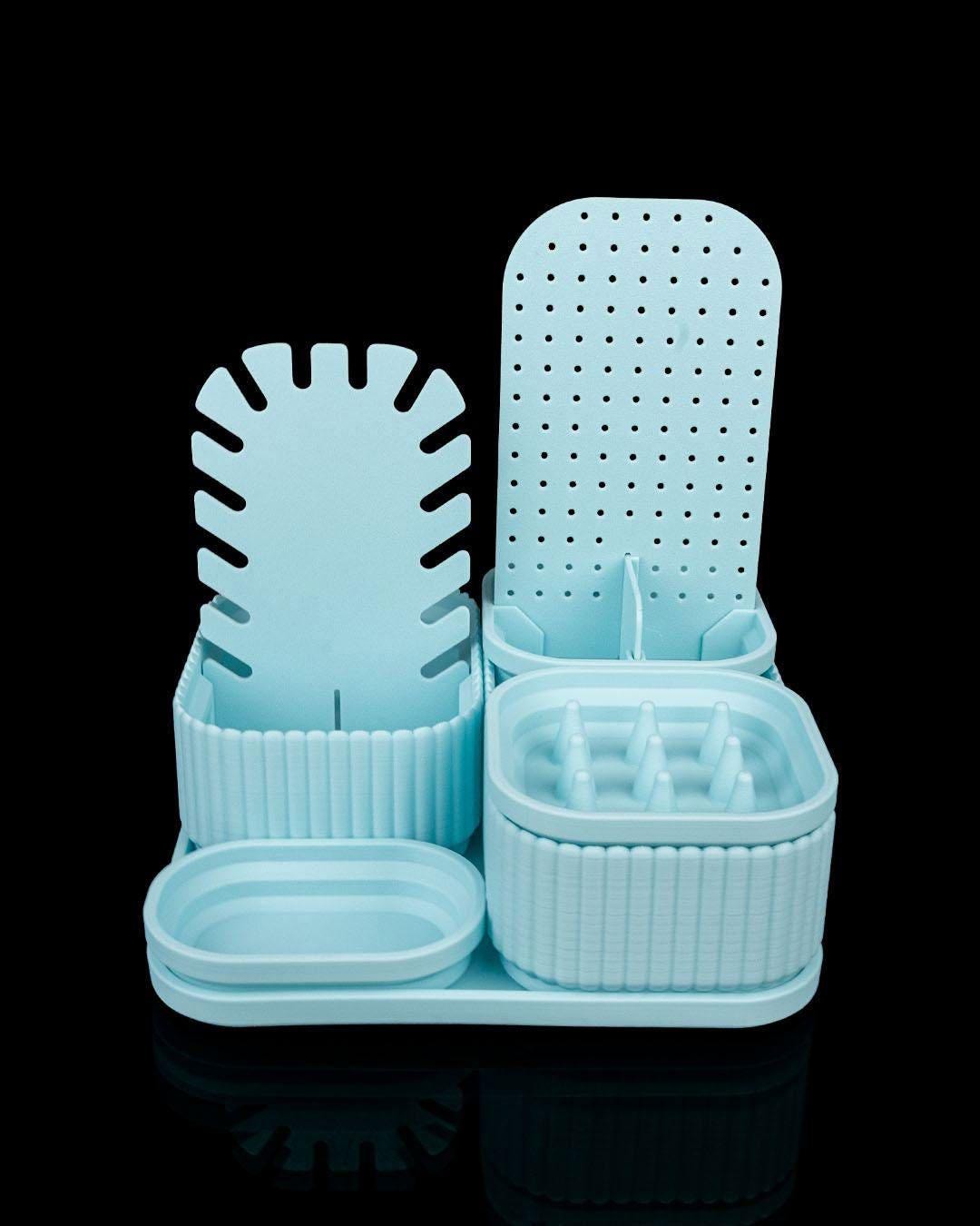 Pretty Pillars Organizer – Sky Blue Jewelry & Makeup Holder