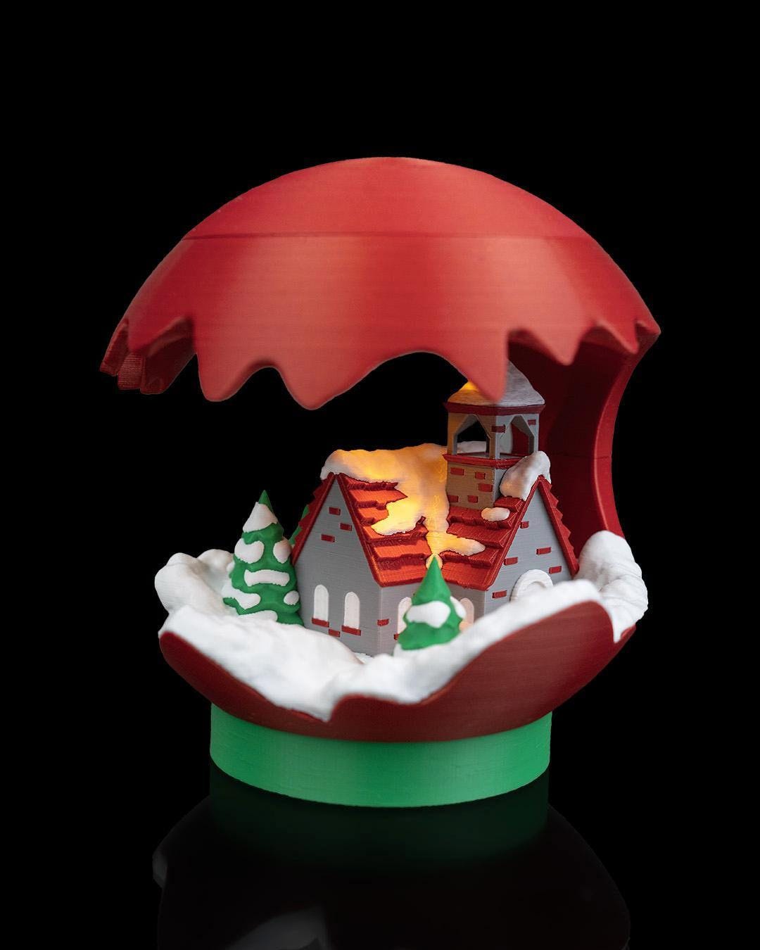 Winter’s Glow Table Lamp – Cozy Christmas Village Light