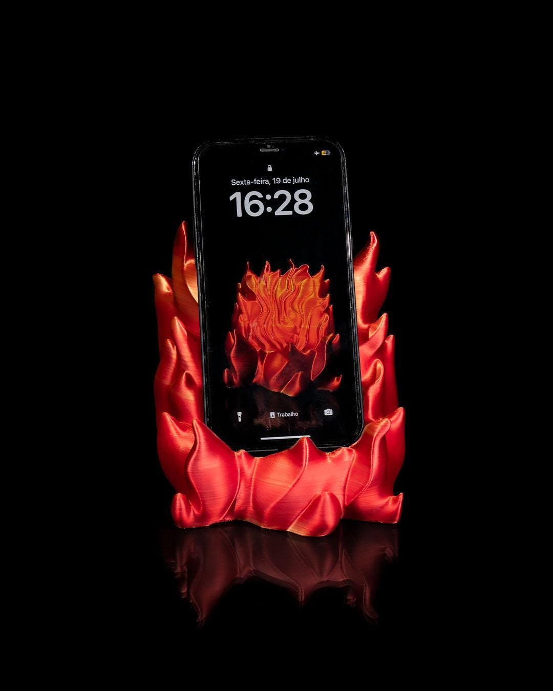 Fire Phone Stand – 3D Printed Flame Design Desk Holder