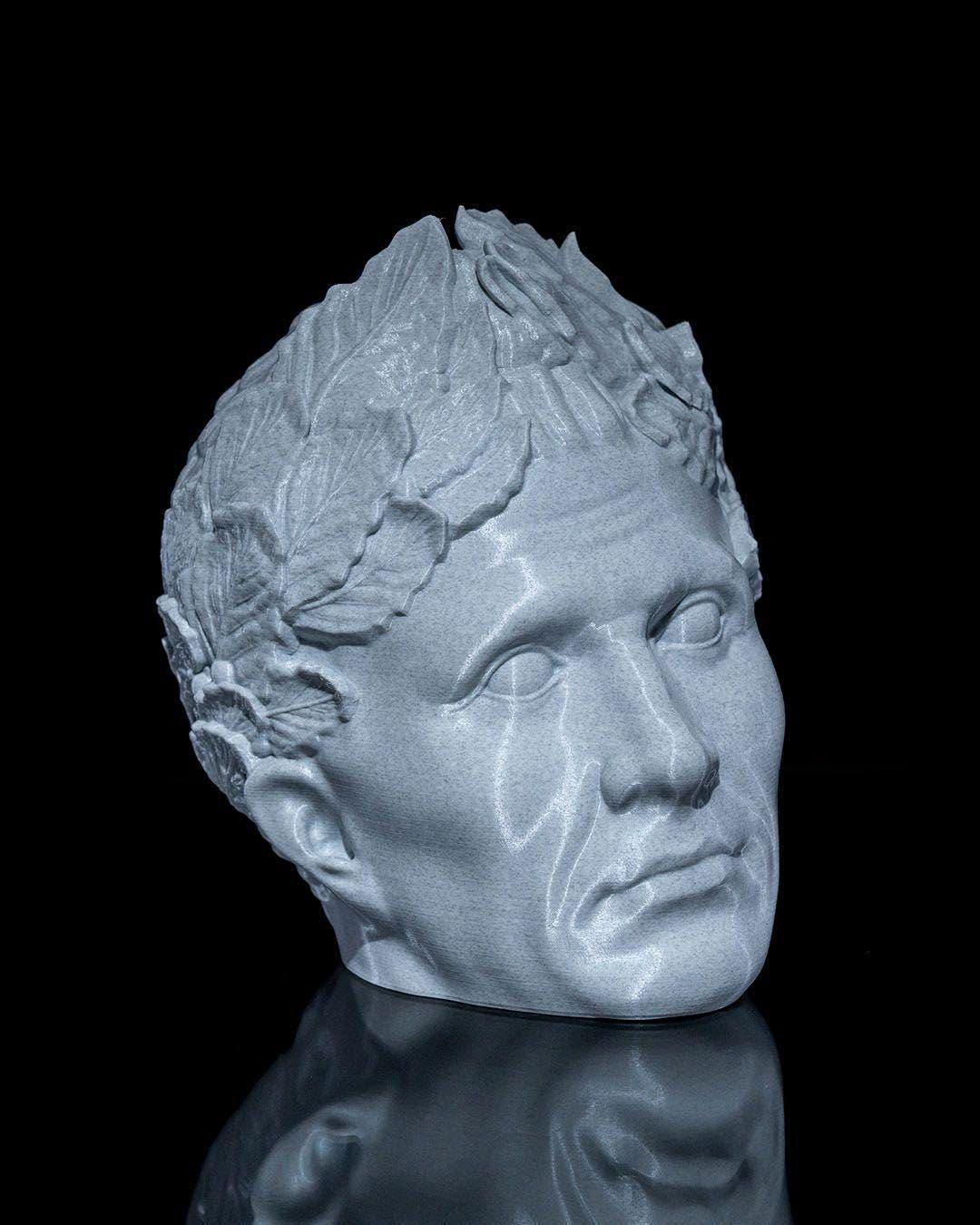 Caesar Headphone Stand – 3D Printed Classical Bust Headset Holder | Gamer Desk Decor