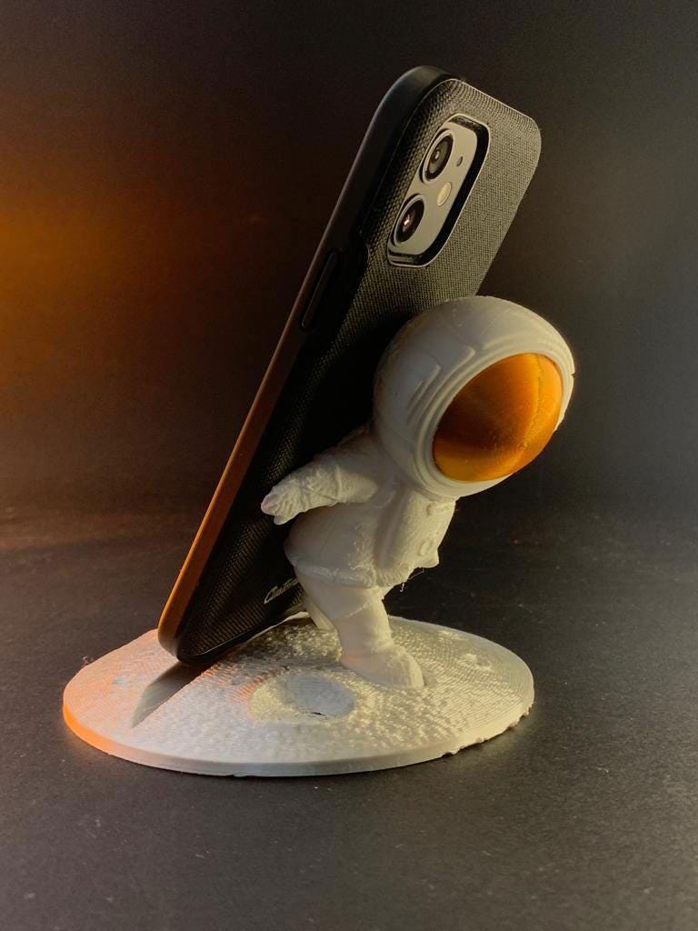 Astronaut Phone Holder 3D Printed Space Decor Galaxy Gift for Desk