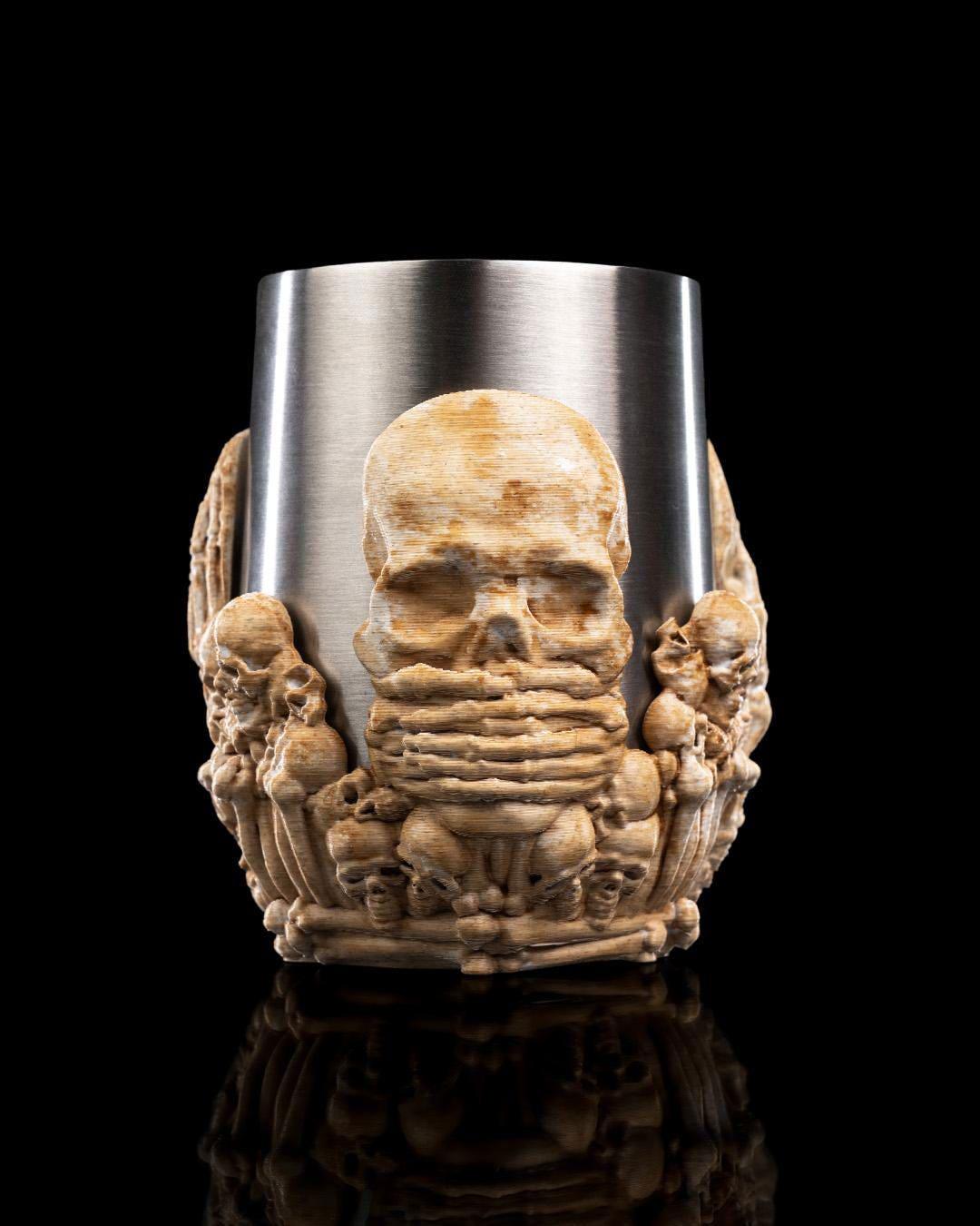 Breathtaking Skull Cup Holder – Gothic Stainless Steel Drink Stand